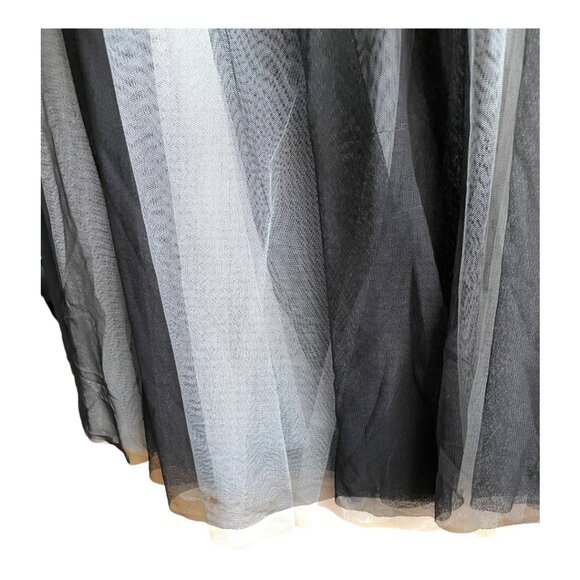Alexia Admor Size 6 Black Gray A-line Midi Length Tulle Layered Skirt - Picture 4 of 7